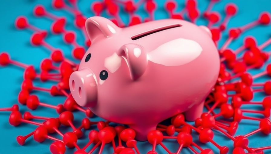 Piggy bank surrounded by darts on a blue background, symbolizing buy a bank.