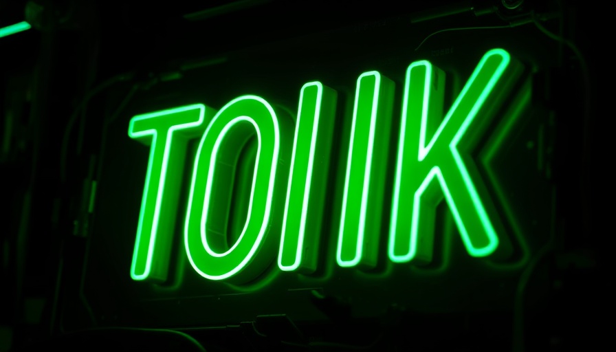 AI in filmmaking concept with neon green letters on black background