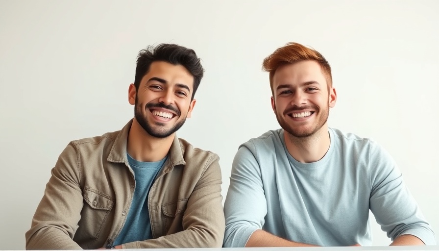 Two young men smiling at a table, reflecting teamwork at Cluely.