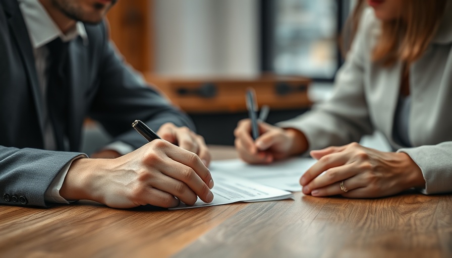 Discussion on buying a house after divorce, close-up of papers and hands.
