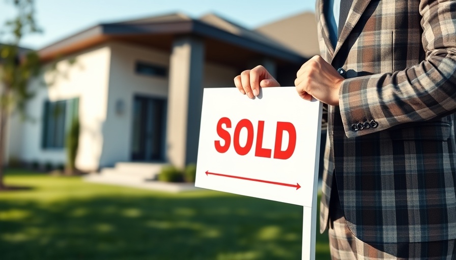Sold sign being adjusted in front of house, selling a rental property with tenants.