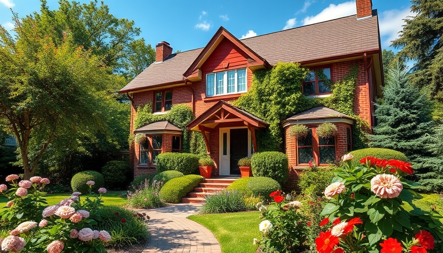 Charming red brick house with lush garden, Private Mortgage Insurance PMI.