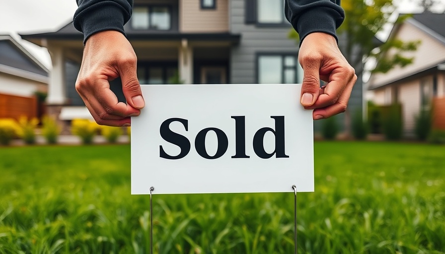 Person replacing for sale sign with sold sign, selling a rental property.