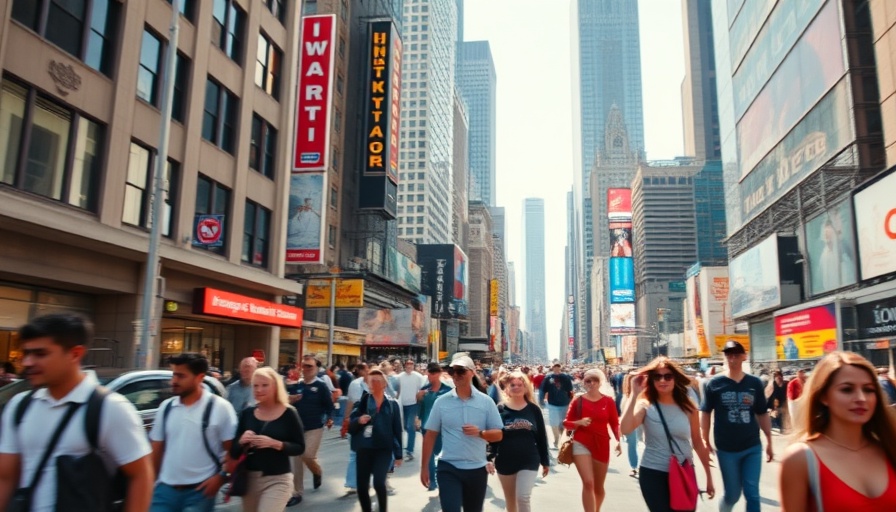 Vibrant urban scene showcasing car-free living in a city.