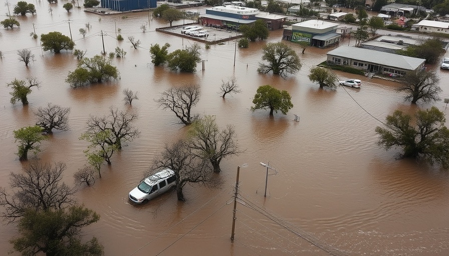 Texas floods impact showing submerged vehicles and infrastructure recovery challenges.
