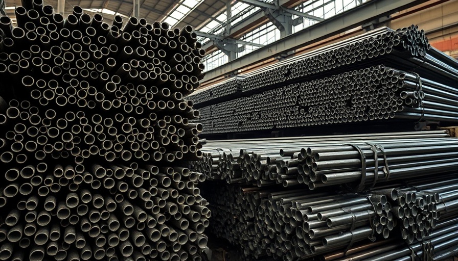 Industrial steel rods in a modern factory highlighting airspace security materials.