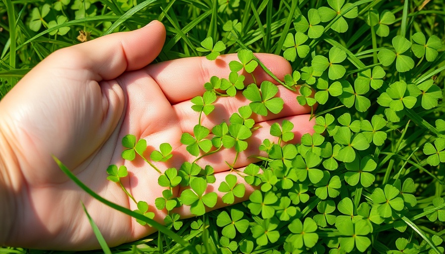 Close-up view of hand in lush shade garden, ideal for gardening tips to grow in shade.