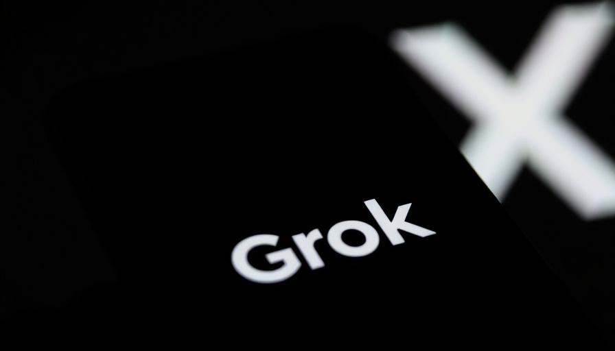 Close-up of Grok logo on smartphone with blurred background.