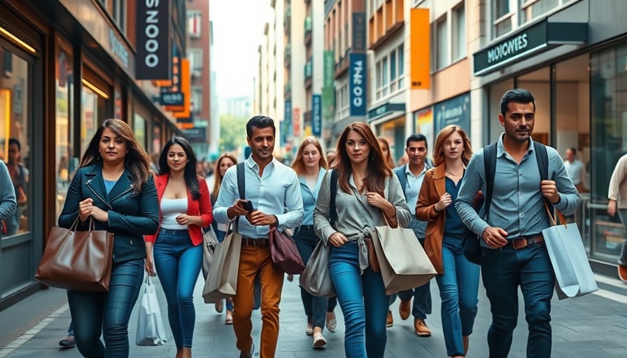 People shopping in city, reflecting British economy challenges.