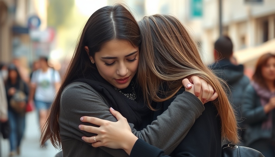 Emotional scene showing a comforting embrace amid Texas floods death toll.