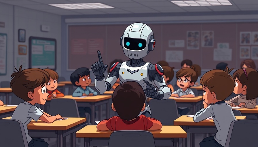 Futuristic robot teaches children, illustrating ChatGPT study together feature.