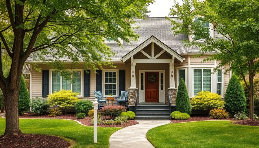 Charming suburban house with landscaped front yard during daylight, buy a house during divorce.