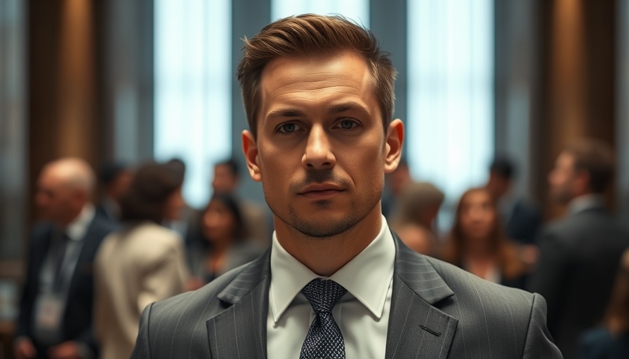 Confident man in suit with vertical striped background, Tesla sales in Turkey.