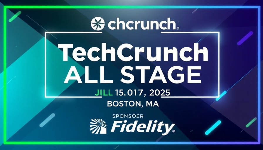 TechCrunch All Stage partners event poster showcasing date and location.