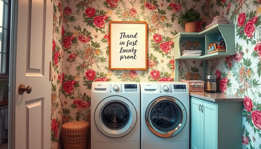 Enhancing Your Walk-In Closet: Stylish laundry corner with floral design.