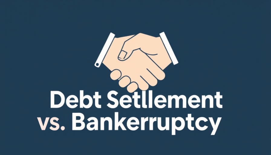Minimalistic image of 'Debt Settlement vs. Bankruptcy' concept.
