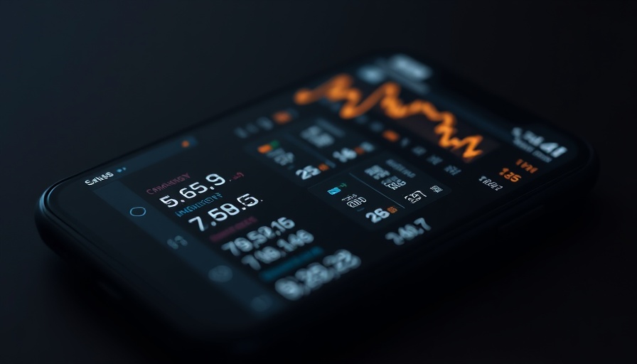 Performant Healthcare investment analysis tool on smartphone showing financial indices.