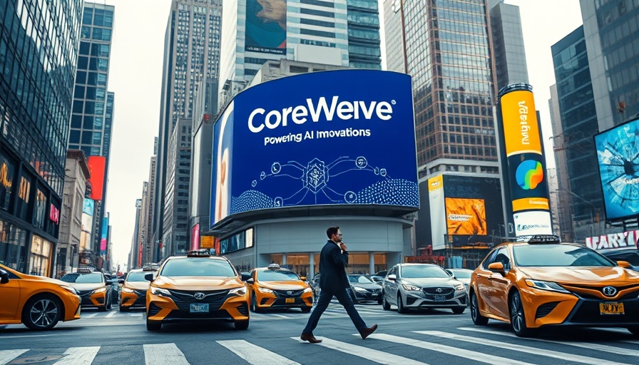 AI roadmap for struggling Bitcoin miners billboard in vibrant urban scene.