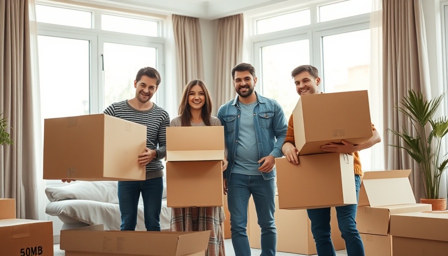 Family unpacking boxes in new construction home, joyful expressions.