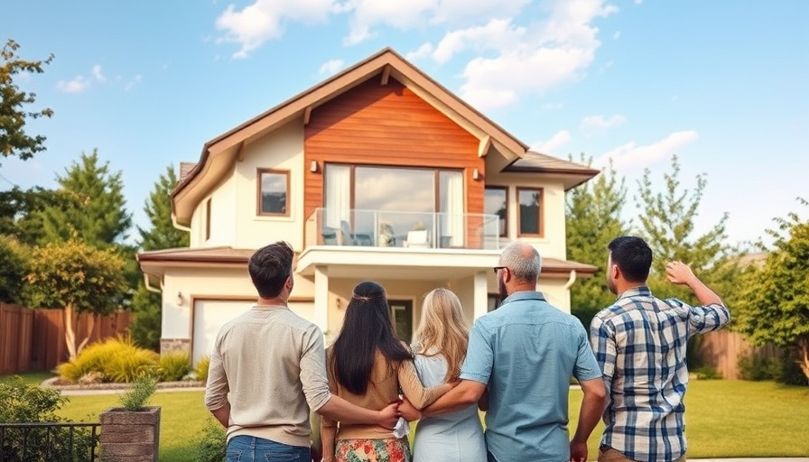 Happy family exploring options to buy a house out of state, suburban bliss.