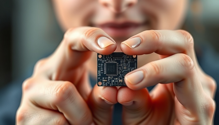 Person holding a small circuit board, AI hardware innovation.