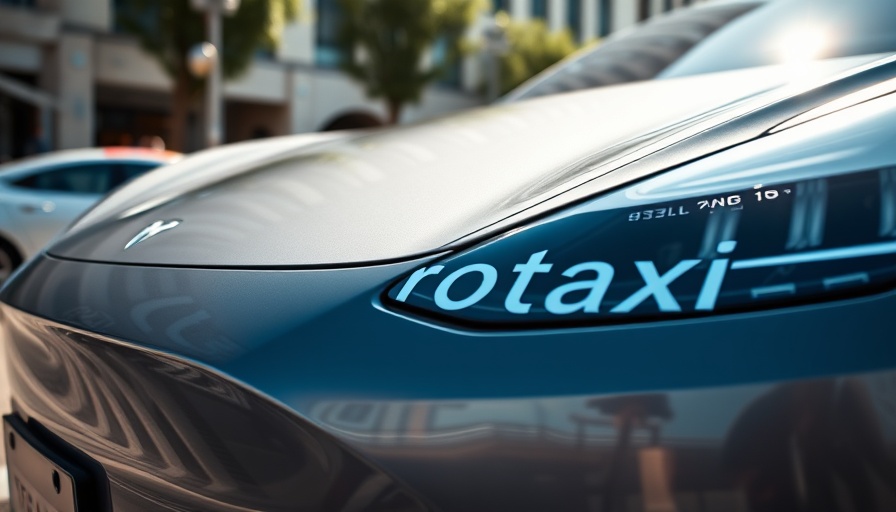 Tesla vehicle with Robotaxi logo showcasing Tesla robotaxi expansion Arizona.