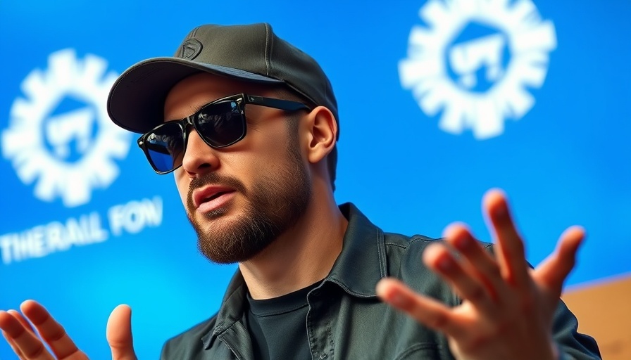 Grok 4 AI responses: man wearing sunglasses gesturing on stage.