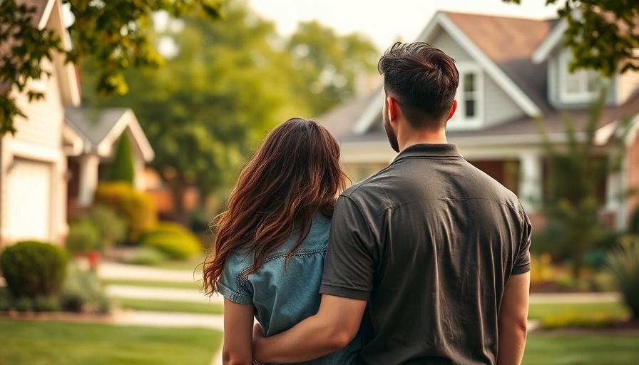 Young couple viewing suburban house, related to earnest money vs. due diligence in real estate.