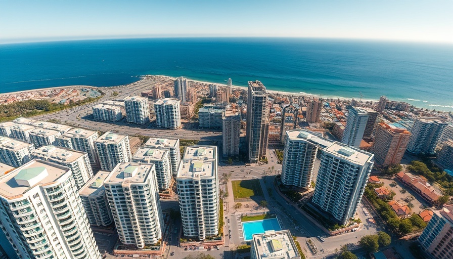 Aerial view of cityscape with condos for selling tips.