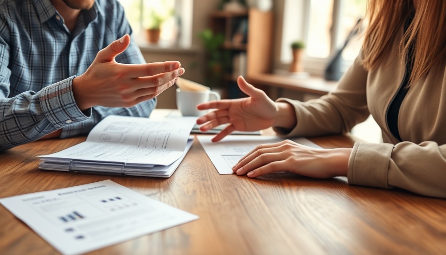 People discussing joint tenancy documents at a table.