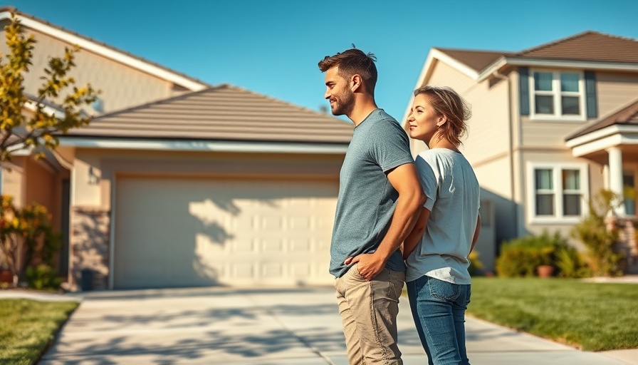 Young couple contemplating home purchase, suburban setting, earnest money vs due diligence.