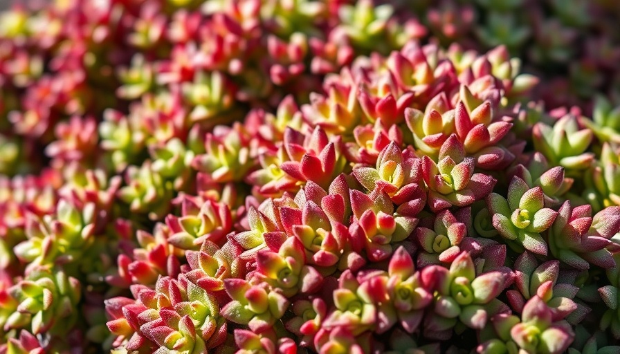 Close-up vibrant Angelina Sedum care, multicolored foliage.