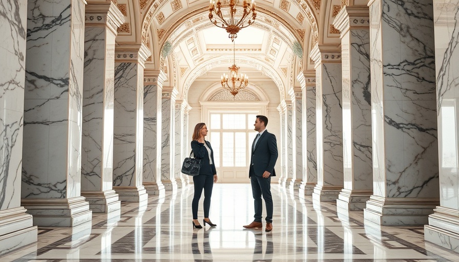 AI operating system for public policy professionals in elegant hallway.