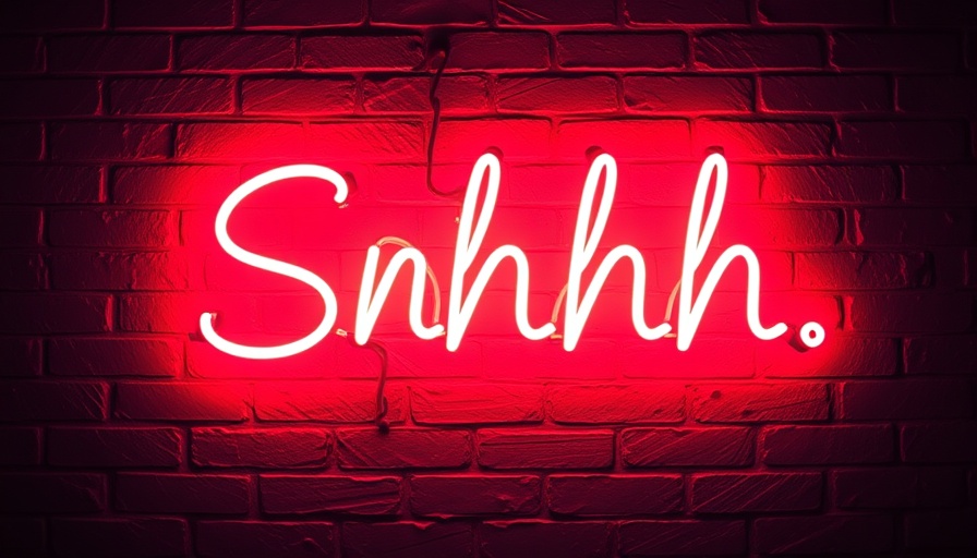 Neon 'Shhh' sign on brick wall symbolizes silent technology.