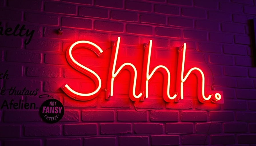 Neon 'Shhh' sign against a purple brick wall, symbolizing silent technology investments.