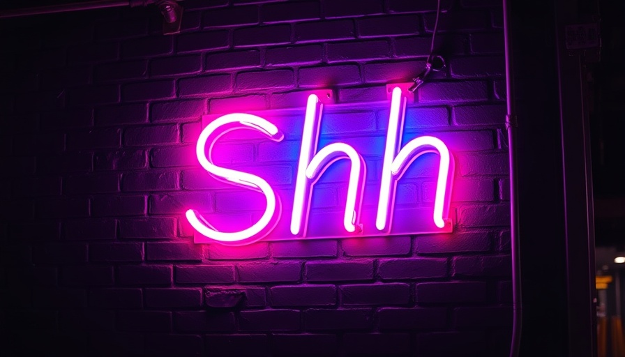 Neon 'Shh' sign on dark brick wall, quiet technologies investment.