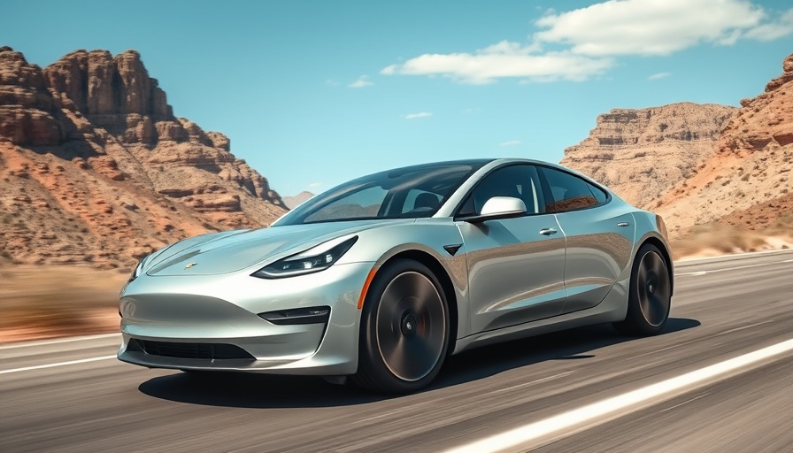 Tesla starting sales in India with sleek electric car on mountain road.