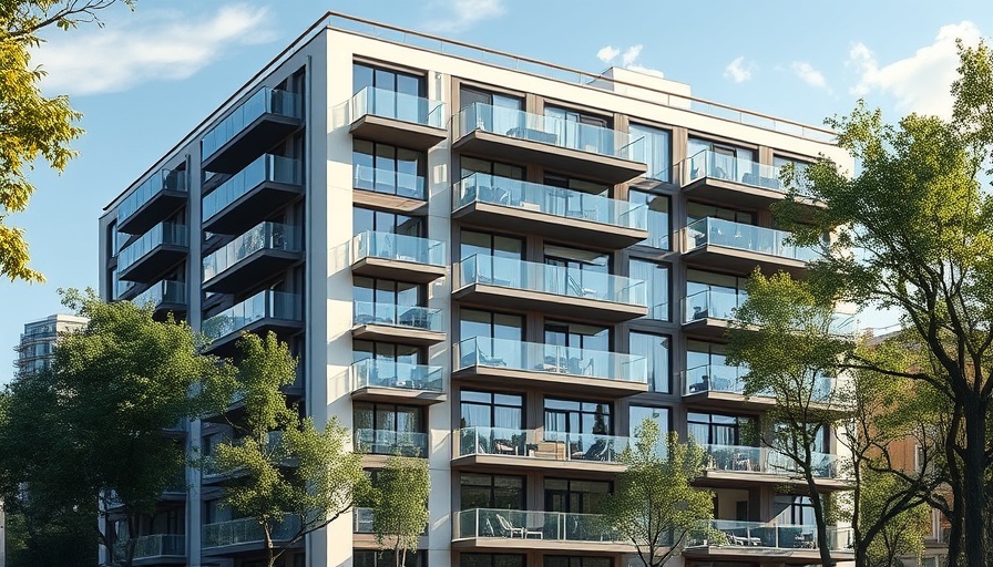 Modern apartments with glass balconies against a blue sky, illustrating how to rent an apartment in 2025.