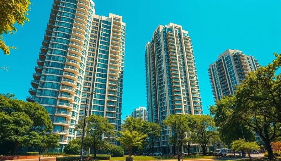 Modern condos with park; potential red flags when buying a condo.