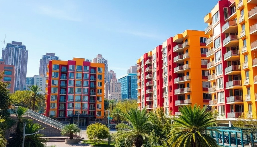 Modern condo buildings and greenery, highlighting potential red flags when buying a condo.