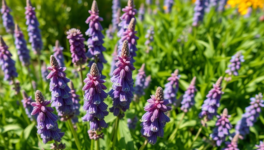 Vibrant false indigo plants in full bloom showcasing purple flowers.