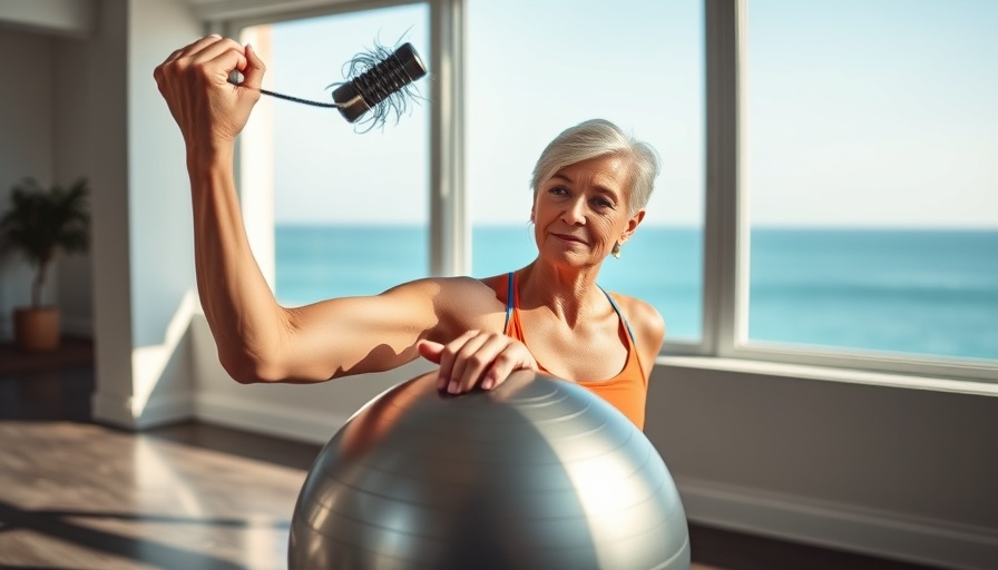 Active senior woman exercising with a fitness ball, senior living communities.