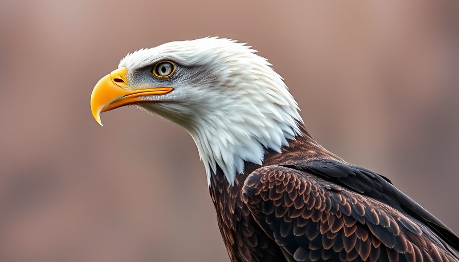 Majestic Bald Eagle in profile view, representing the official bird of the United States.