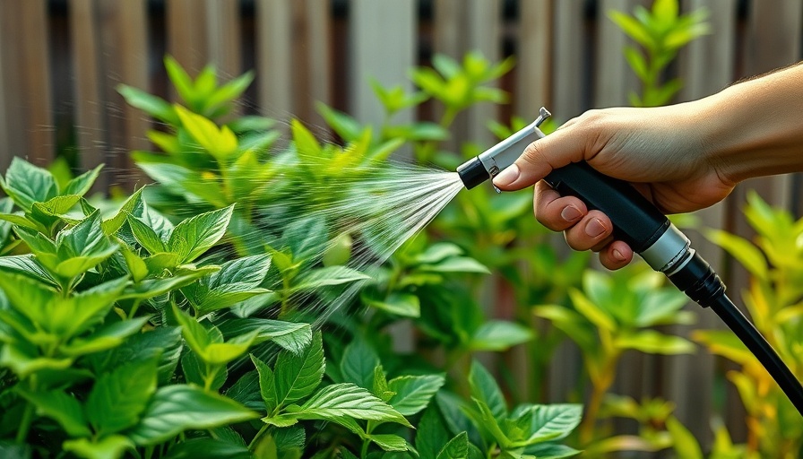 Watering plants efficiently to reduce water usage while gardening.