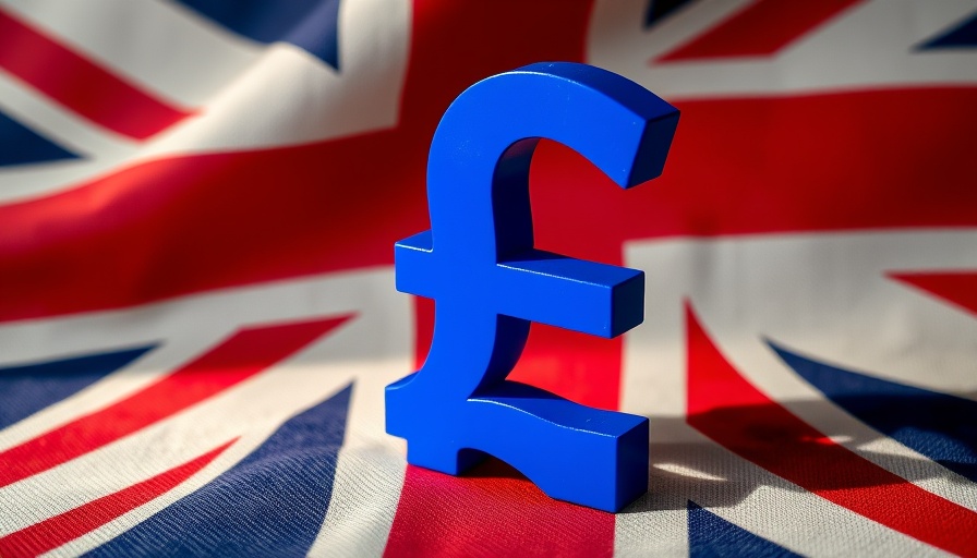 Blue pound symbol on Union Jack, representing diverse underrepresented investors and founders.