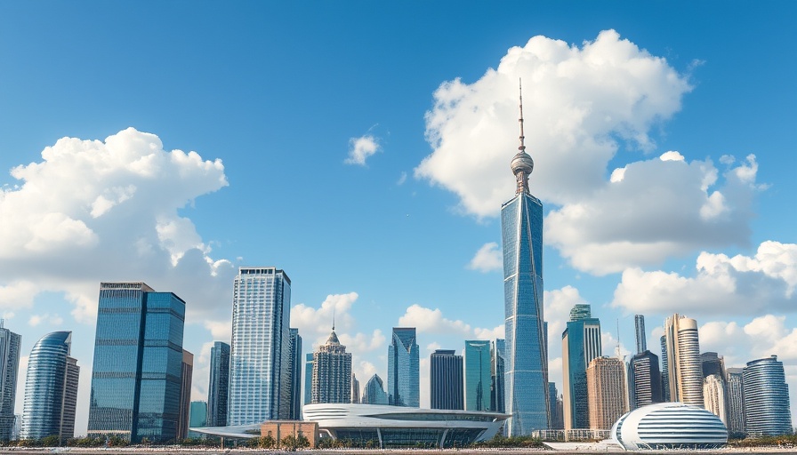 Middle East economic trends reflected in urban skyline and architecture.