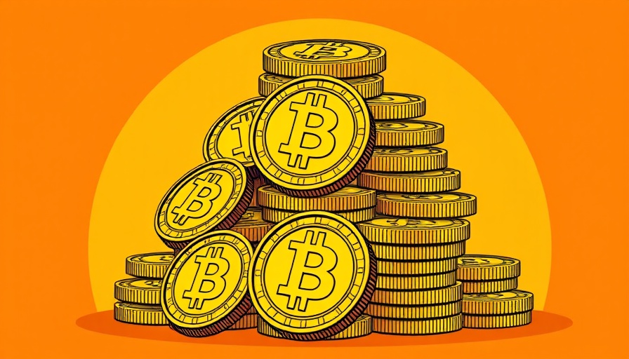 Colorful cartoon Bitcoin coins stack depicting Bitcoin price dynamics
