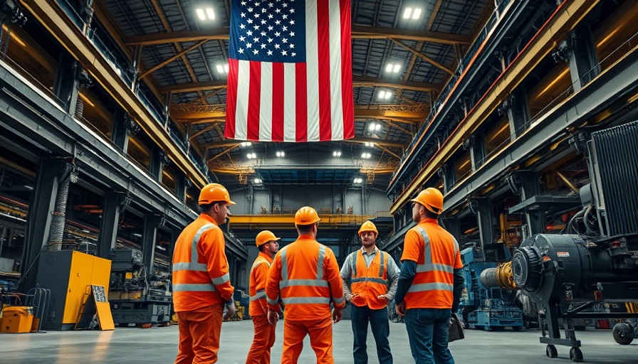 American manufacturing workers discuss trends under flag