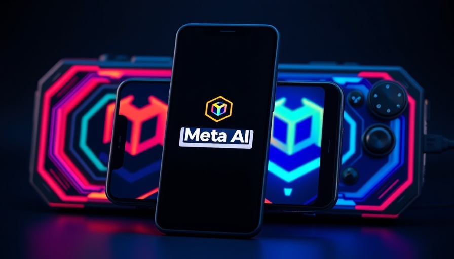 Smartphone displaying Meta AI logo, close-up view.