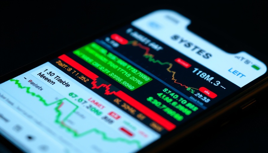 Stock indices performance on smartphone app screen.